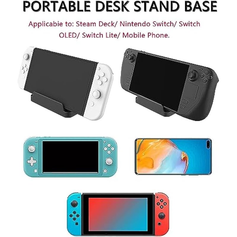 MWS-ForCamping Stand Base, for Valve Steam Deck, Portable Desk Dock, for Nintendo Switch Compact Non-Slip Holder Accessories (Black) - Image 5